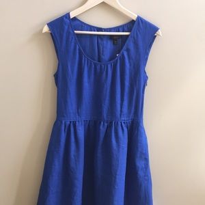 JCrew- NWT Royal blue linen fit ‘n’ flare dress, 4